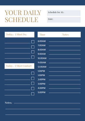 Daily Schedule design